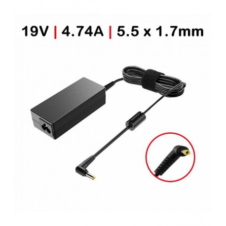 Carregador Acer / Packard Bell 19V 4.74A 90W 5.5*1.7 c/ Cabo TGADM3 Compativel