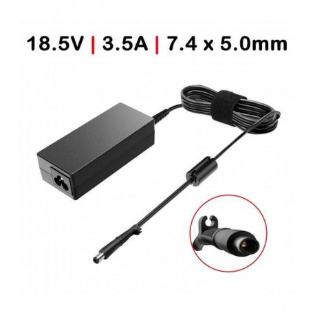 CARREGADOR Compatível HP 65W / 18.5V / 3.5A / 7.4X5.0mm