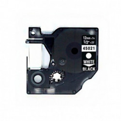 Fita Compatível Dymo D1 45021 - 12mm x 7 metros Branco/Preto S0720610