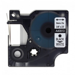 Fita Compatível Dymo D1 40913 - 9mm x 7 metros Preto/Branco S0720680