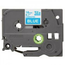 Fita Laminada Compatível Brother TZeFA3 - 12mm x 3 metros Azul/Branco
