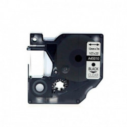 Fita Compatível Dymo D1 45010 - 12mm x 7 metros Preto/Transparente S0720500