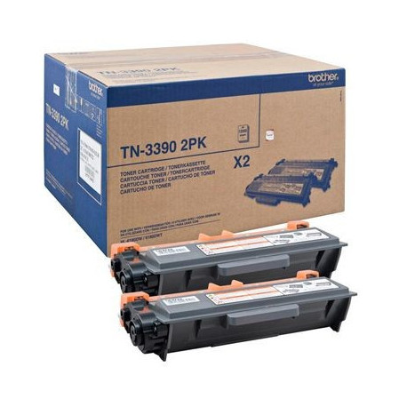 Pack 2 Toners Originais Brother TN3390 Preto - TN3390TWIN