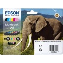 Pack de 6 Tinteiros Originais Epson T2428 (24) ( C13T24284011 ) de alta qualidade.