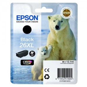 Tinteiro Original Epson T2621 (26XL) Preto - C13T26214012