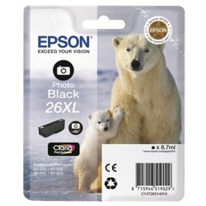 Tinteiro Original Epson T2631 (26XL) Preto photo - C13T26314012