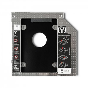 Adaptador Caddy SATA III SSD/HDD para drive slot CD/DVD / Blu-ray 9.5mm