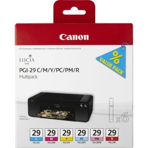 Pack 6 Tinteiros Originais Canon PGI29 - 4873B005