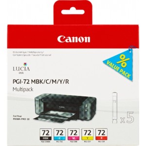 Pack 5 Tinteiros Originais Canon PGI72 - 6402B009