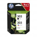 PACK HP 303 Combo  Preto / Tri-color Original 3YM92AE