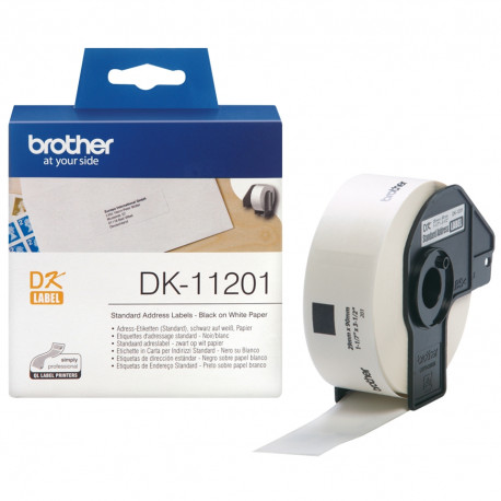 Etiquetas Originais Brother DK11201 29mm x 90mm pré-cortadas de direção standard Papel térmico 400unid