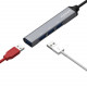Hub USB 3.0 de Alumínio Aisens - Tipo A Macho 4 X USB3.0 - 10cm - Cor Cinza A106-0540