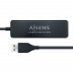 HUB USB 2.0 Aisens - Tipo A Macho para 4 X USB2.0 - 30cm - Cor Preta A104-0402