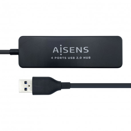 HUB USB 2.0 Aisens - Tipo A Macho para 4 X USB2.0 - 30cm - Cor Preta A104-0402