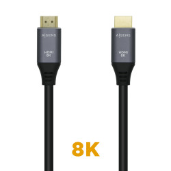 Cabo Aisens HDMI V2.1 Ultra Alta Velocidade 8K@60Hz 48Gbps - A/MA/M - 0,5m - Cor Preto