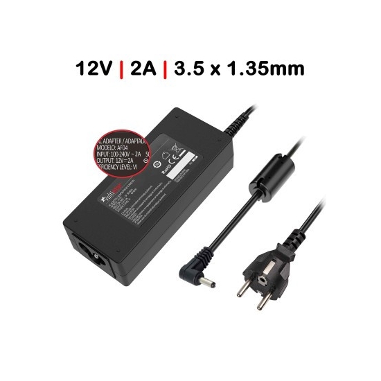 CARREGADOR INSYS 12V 2A 24W 3.5MMX 1.35MM C/ CABO ALIMENTAÇÃO