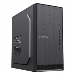Caixa PC UNYKAch AERO C12 V2 Caixa Micro-ATX USB 3.0/Tipo-C/Audio HD Preta
