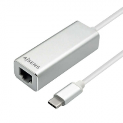 Adaptador Aisens USB 3.1 Gen1 USB-C para Ethernet Gigabit 10/100/1000 Mbps - Cor Preta