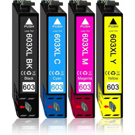 CONJUNTO 4 TINTEIROS EPSON 603 XL COMPATÍVEIS