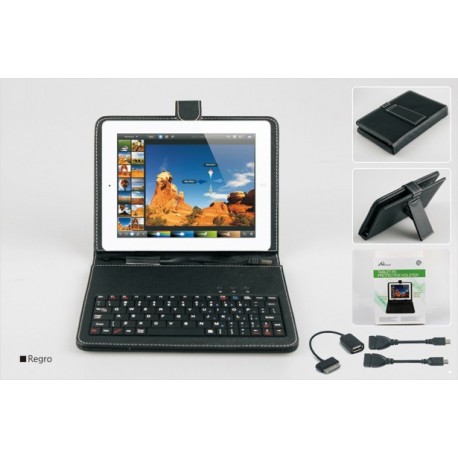 CAPA C/TECLADO 8" LEATHER BLACK